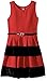 Beautees Girls' Big Color Block Skater Dress with Velvet Inset