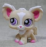 Littlest Pet Shop LPS #1892 Cream Pink White Chihuahua Dog Purple Eyes