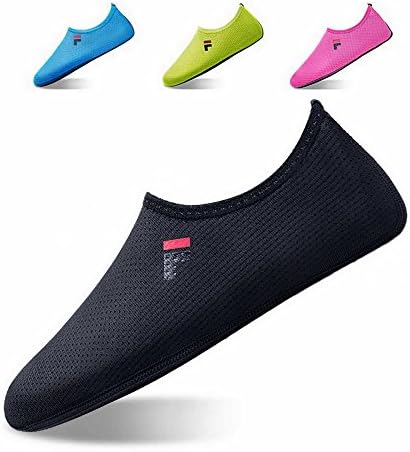 PowerRich Men Women Water Shoes Beach Swim Shoes Quick-Dry Aqua Socks Pool Shoes for Surf Yoga Exercise by (S, Black)