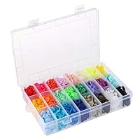 SANGNI DIY 1 Set Plastic Complete KAM Snap Fastener Buttons Kits No-Sew T5 Snaps Sewing Notions Fasteners Snaps Assorted Rainbow Colors for Sewing and Crafting,Plastic Fasteners Punch Poppers (A)