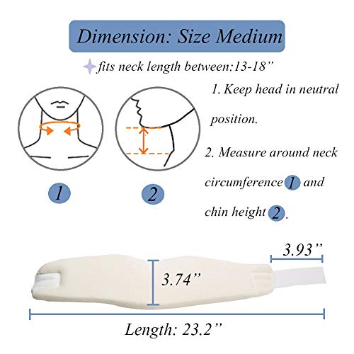 Cervical Neck Collar Soft Foam Support Soft Neck Brace Collar for Sleeping Relieves Neck Pain and Spine Pressureï¼ˆWhite Mï¼‰