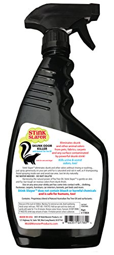 Stink Slayer- All Natural Skunk Odor Remover- Eliminates Skunk Odor From Pets, Fabrics & Carpets Without Rinsing or Washing! (22oz)
