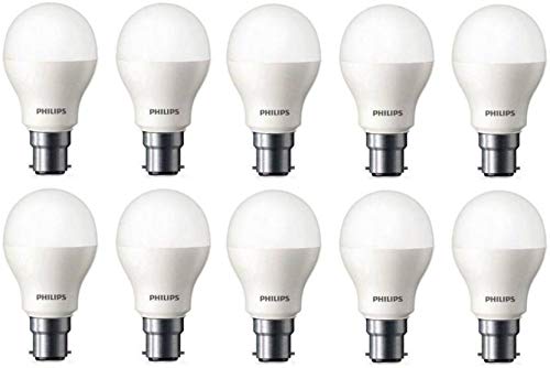 Philips 8.5-Watt Standard B22 LED Bulb (Pack of 10, Cool Day White)