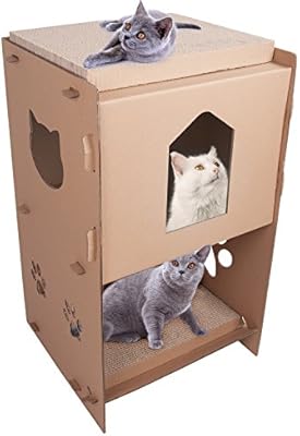 cardboard cat scratcher house