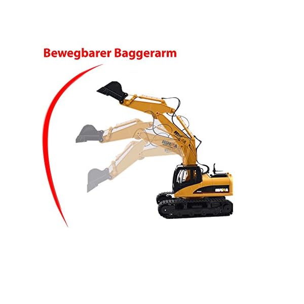 HSP Himoto 15-Kanal professioneller 2.4GHz Edition RC Ferngesteuerter Raupenbagger, viele Metallbauteile, Licht, Sound… – Bild 3