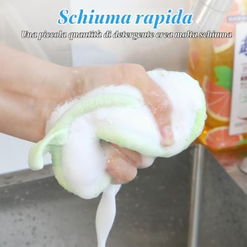 6 Pezzi Spugne Cucina, Spugna Lavabile Riutilizzabile, Spugna Piatti Bifacciale Durevole,Spugna per LavarePulizia Rapida Utilizzabile,per Piatti da Cucina, Fornelli, Pentole e Padelle