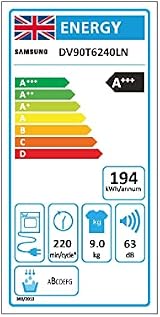 Samsung Series 6 DV90T6240LN/S1 Heat Pump Tumble Dryer 9 kg Graphite view 10