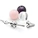 Jovivi 3pcs Beautiful Amethyst Rose Quartz Clear Crystal Quartz Pendulum Dowsing Chakra Pendant With Chain