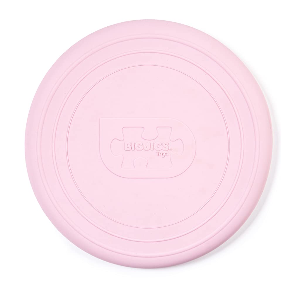 Bigjigs Toys Frisbee Flying Disc (Blush Pink) - Silicone Frisbee For Kids, Quality Flying Saucers, Beach Toys & Garden Toys, Holiday Toys For Toddlers