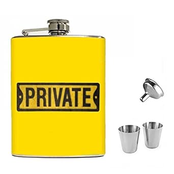ShopAIS Stainless Steel Liquor Hip Flask/Alcoholic Beverage Holder, 1 Hip Flask / 2 Shot Glass / 1 Funnel Set (8 Ounce, Private)