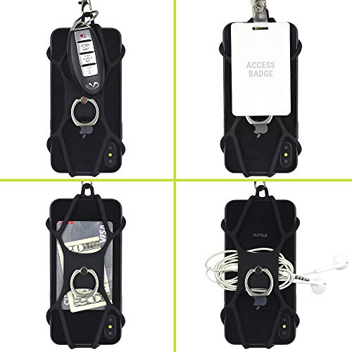 Gear Beast Universal Cell Phone Lanyard Silicone Neck Phone Holder and Ring Grip Compatible