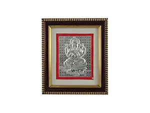 GoldGiftIdeas 999 Silver Lord Ganesha Photo Frame (14 x 12 cm, Silver)