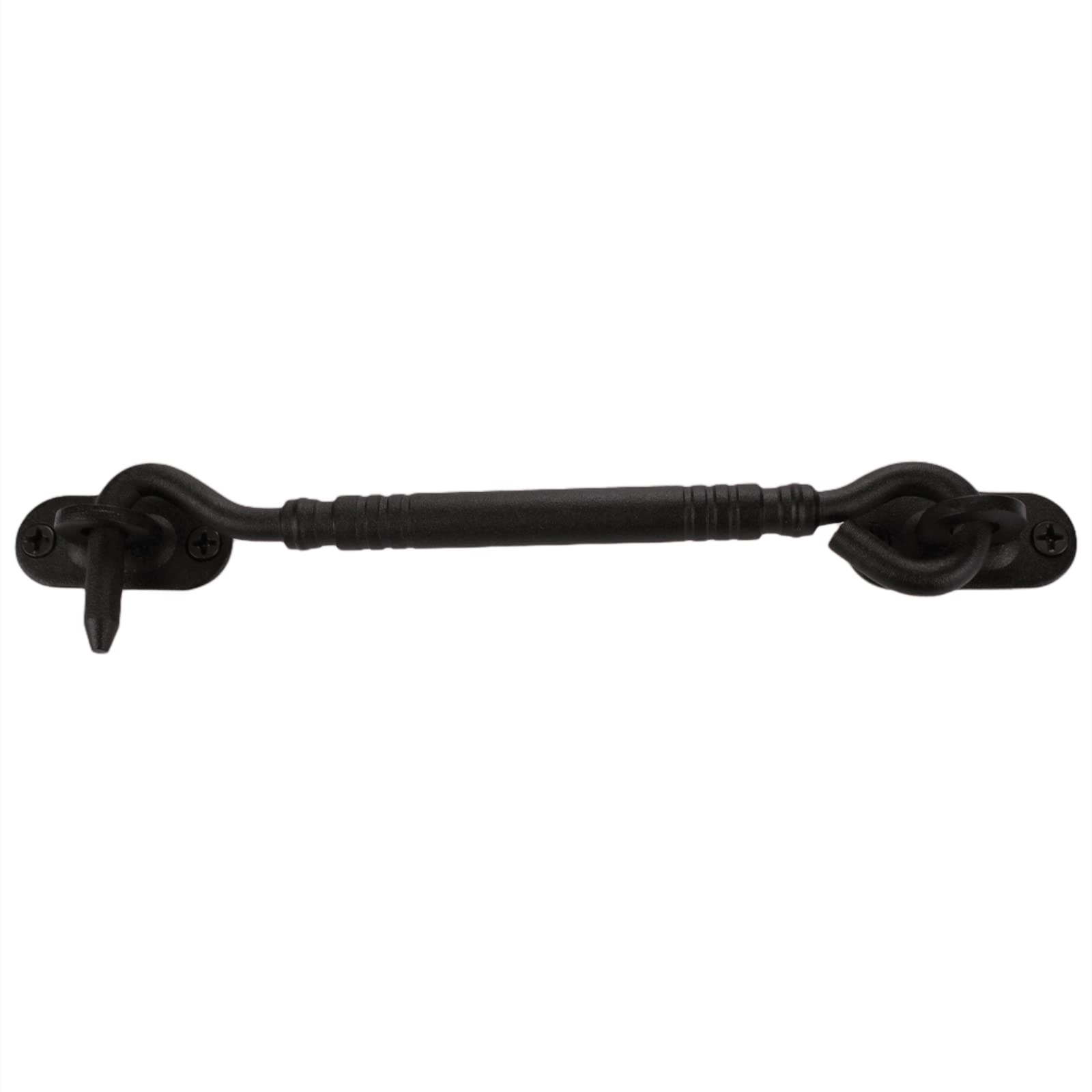 Photo 1 of Bilyglewarwof Barn Door Lock Black 6inch Thicken Extra Heavy Duty Solid, Privacy Hook and Eye Latch Easy Lock for Barn Door (Black, 6inch)