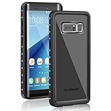 Samsung Galaxy Note 8 Waterproof Case, Meritcase Galaxy Note 8 IP68 Waterproof Full Body Snowproof Dustproof Shockproof Case with Kickstand for Snowmobile Swimming Surfing Diving-- (Black/Clear)