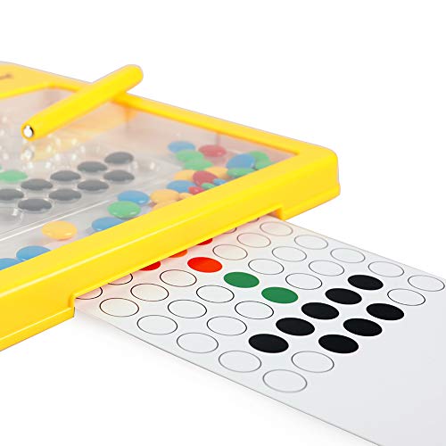 BMAG Magnetic Drawing Pad, Creative Doodle Board, Magnatab Toys, Magnetic M&M Dots Drawing Tablet, Educational Travel Doodle Toys for Toddler Kids Children (Small)