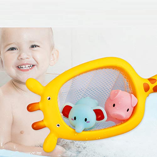 Digood Baby Bathing Floating Soft Rubber Animals Water Tub Toy Squirts Spoon-Net 1 Set (B) - Thumbnail 5