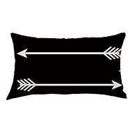 QHB Geometry Painting Linen Pillowcases Decorative Rectangle Throw Pillow Covers Cushion Christmas Decoration for Sofa Bed Car 20x12 Inch (E)