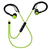 Wireless Bluetooth Headphones No Prompt Voice Headset Light Weight Sport Stereo Earphone Latest V4.1 for iPhone Samsung Android Smartphone Green