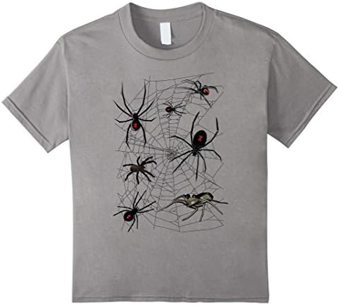Kids Creepy Spiders T-shirt 4 Slate