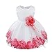 TIAOBU Baby Girls Flower Petals Tulle Formal Bridesmaid Wedding Party Dress Watermelon Red 9-12 Months