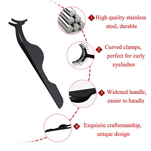 Eyelash Comb Metal Teeth and Folding, False Eyelash Applicator Tool Extension and Pads - Thumbnail 5