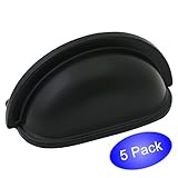 5 Pack - Cosmas 4310FB Flat Black Cabinet Hardware Bin Cup Drawer Handle Pull - 3