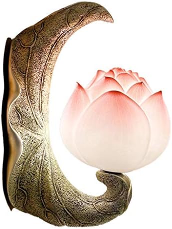 Bedside Chinese Wall lamp Corridor Background Wall Study Decoration Balcony Courtyard Staircase Aisle Creative Lotus Wall Lighting (Size:22x40cm) ZHAOJBDD Beautiful Wall lamp (Color : C)