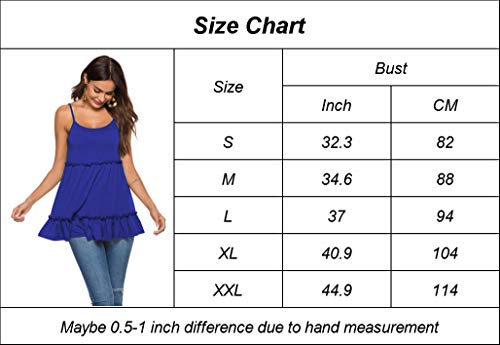 Sweetnight Womens Summer Clothes Peplum Backless Tank Tops with Ruffle Hem Camisole Royal Blue