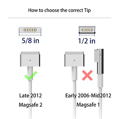 image for Oriflame Magsafe 2 Magnetic T-Tip Power Adapter,Charger for Apple MacB