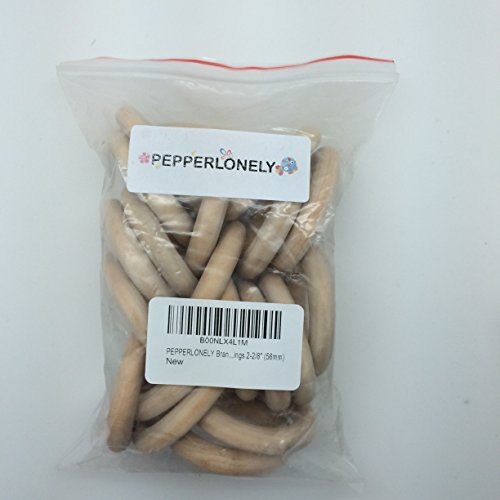 PEPPERLONELY Brand, 20 Natural Wood Rings 2-2/8" (56mm)