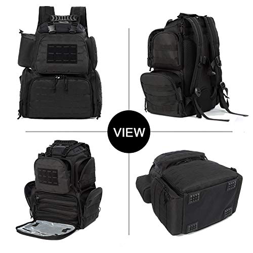 Gun Range Bag TacticalBackpack for Handguns with 3Pistol Case Black Pricepulse