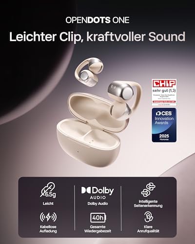 OpenDots ONE Open-Ear Clip-On-Kopfhörer mit Dolby Audio, Grau — Foto 2 von 8