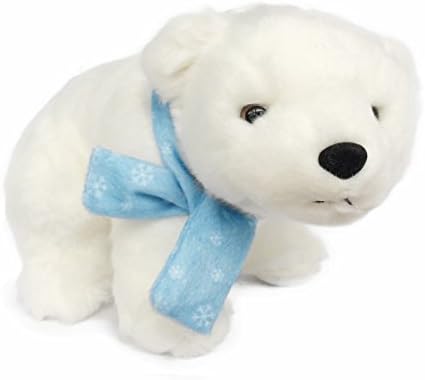Stuffed Polar Bear With Snowflake Scarf Plush - Realistic Animal