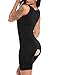 SLIMBELLE Women's Seamless Body Briefer Full Body Shaper Open Bust Mid Thigh Bodysuit with Firm Tummy Control-Black-L/XL