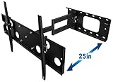 Mount-It! Articulating TV Wall Mount Low-Profile Full Motion Tilting Corner Bracket for 32 - 60 Inch Flat Screen, VESA up to 750x450, 175 lb Capacity (MI-326B)