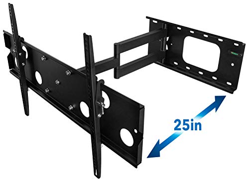 Mount-It! Articulating TV Wall Mount Low-Profile Full Motion Tilting Corner Bracket for 32 - 60 Inch Flat Screen, VESA up to 750x450, 175 lb Capacity (MI-326B)