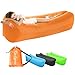 Inflatable Lounger - Portable Air Beds Sleeping Sofa for Travel, Camping, Beach, Park, Backyard, Hiking, Pool, Beach with Carry Bag (Orange)