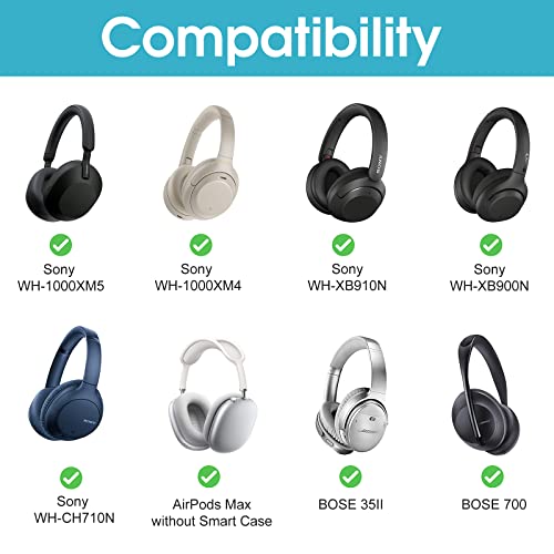 ProCase Hard Case for Sony WH1000XM5/ WH1000XM4/ WHXB910N/ WHCH710N/ WH-CH720N/ WHXB900N/ Bose 700/ QC35 II Wireless Noise Cancelling Headphones, Travel Carrying Bag with 2 Dust Covers -Black