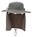 Home Prefer Unisex UPF50+ UV Protection Sun Hat with Neck Flap Wide Brim Fishing Hat for Mens Womens Outdoor Gray Brim