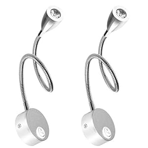 LEDMO Leeslamp Wandmontage LED Bed Leeslamp 3W Bedlamp Zwanenhals Lamp Warm wit 2 Stuks Helder Nachtverlichting Leeslamp…