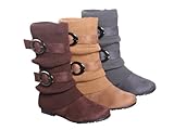 Slouchy Sweater Buckle Mid Calf Boot