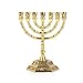 singlotat 12 Tribes of Israel Jerusalem Temple Menorah,7 Branch Hexagonal Base Jewish Candle Holder, Holy Land Gift (Menorah)