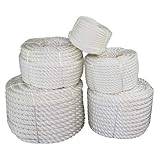 SGT KNOTS Twisted Nylon Rope (1/4 inch) Multipurpose Utility Line - Rot, Alkali, Chemical, Weather Resistant - Crafts, DIY Projects, Towing, Dock Lines, Heavy Load Uses (100 ft - White)