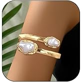 Cicod Chunky Gold Pearl Arm Cuff Upper Arm Bracelet Minimalist Armband Cuffs Bangle Bracelets Arms Cuff Jewelry for Women Summer Beach Accessories (Gold Starfish)