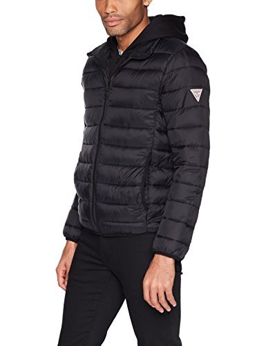 men's hooded puffer coat guess