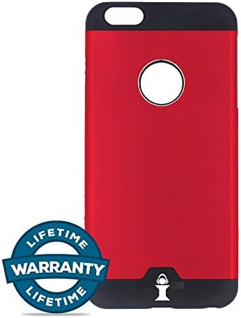 iPhone 6/6S Plus Case, iDefender Metal-Jacket Heavy Duty Shockproof Series Case for iPhone 6/6S Plus (5.5.") Compatible with all US Carriers (Red)