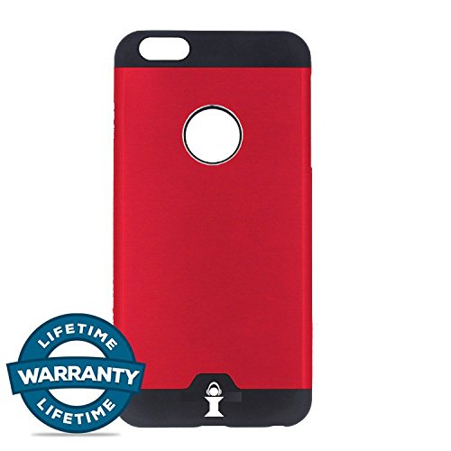 iPhone 6/6S Plus Case, iDefender Metal-Jacket Heavy Duty Shockproof Series Case for iPhone 6/6S Plus (5.5.") Compatible with all US Carriers (Red)