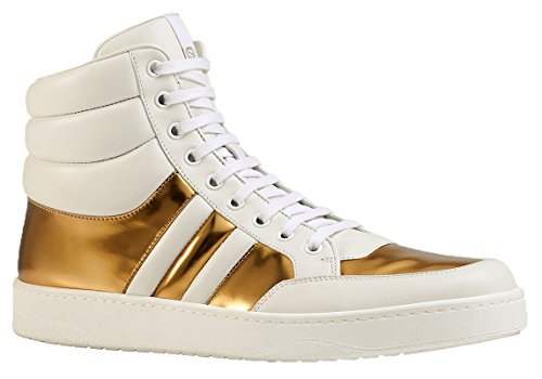 white and gold gucci shoes