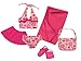 Sophia's 18 Inch Doll Bathing Suit 6 Piece Set, Fits 18 Inch American Girls Dolls & More! 2 Pc. Bathing Suit, Skirt, Sandals, Beach Bag, & Towel