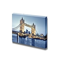 Canvas Prints Wall Art - Tower Bridge at Night Near The River - 12" x 18"